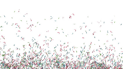 Colorful bright confetti isolated on transparent background	