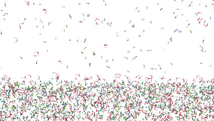 Colorful bright confetti isolated on transparent background	