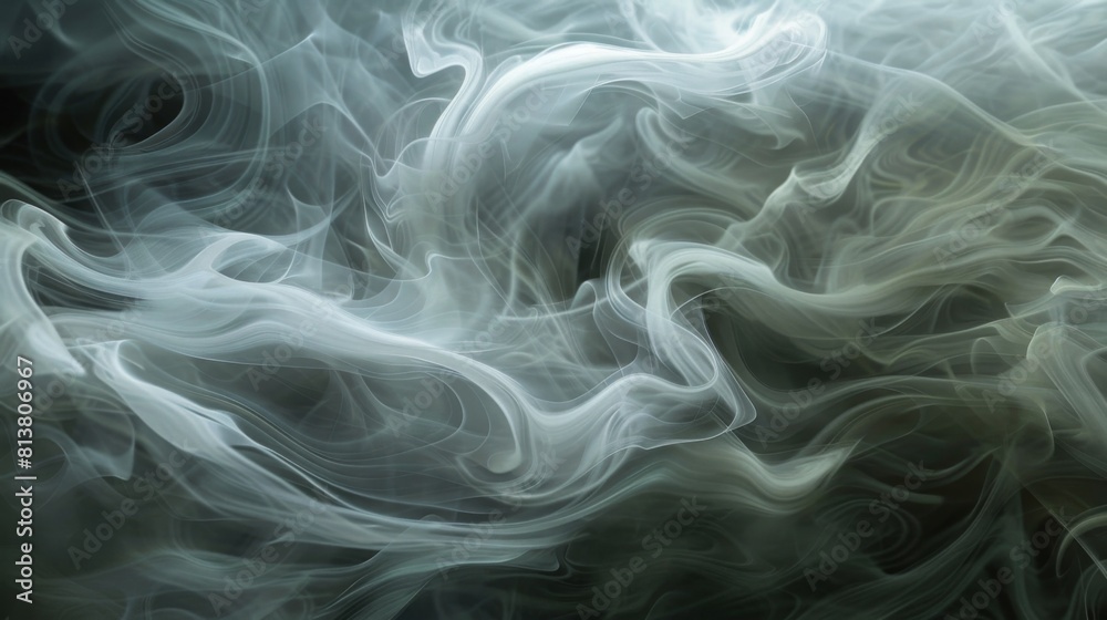 Aufkleber a stark contrast of black and white background with billows of smoke filling the space, creating a d
