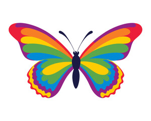 rainbow colored butterfly. Pride month concept design. LGBT butterfly for stationery, mug, t shirt, phone case fashion slogan style spring summer stickers