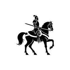 set of Knights and medieval warriors silhouette and outline vector illustration. The middle ages soldiers, Ancient warriors and heraldry element detailed hand drawn clip art. 
