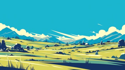 Calm landscape cartoons for serene website background designs