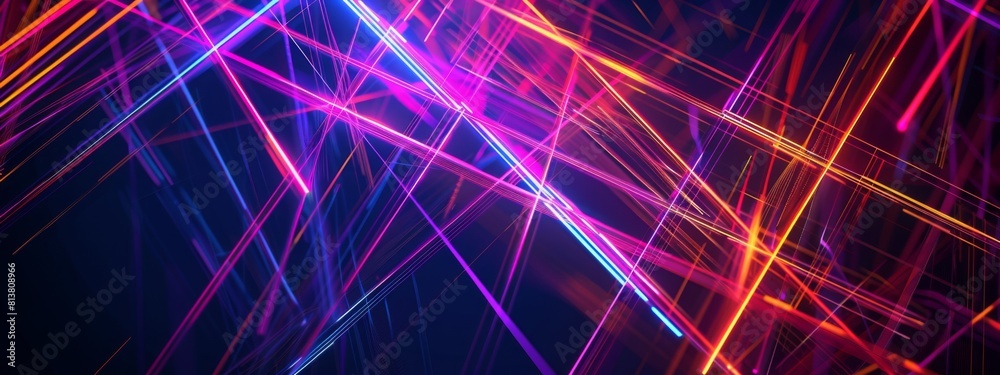 Aufkleber Bright and colorful abstract background featuring intersecting lines in various vibrant colors, creating a dynamic and energetic composition.