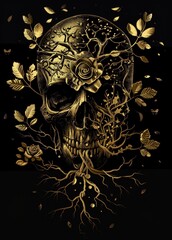 3d skull cyberpunk skeleton fantasy artwork