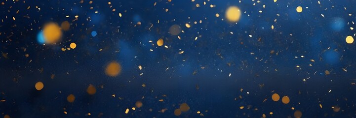 Fototapeta premium gold glitter falling on a blue background