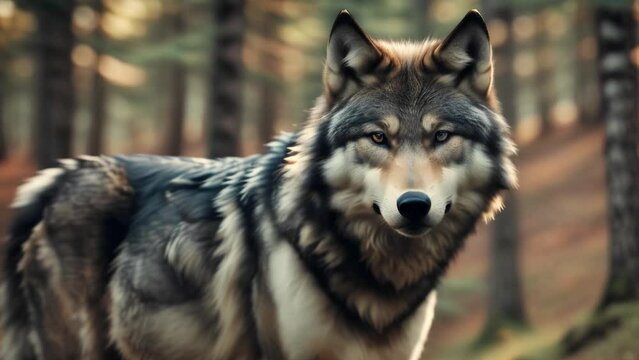 Wolf standing in the forest	