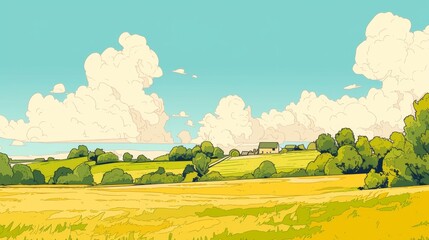 Calm landscape cartoons for gentle mobile wallpapers designs