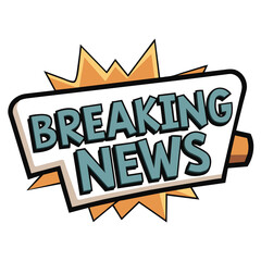 Naklejka premium Breaking News Typography, headline, banner Isolated on Transparent Background