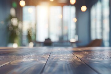 Fuzzy ceo desk in home office setting: perfect background for online conferences, educational seminars, or professional meetings