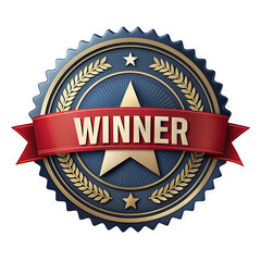 Exquisite Winner Seal, Isolated on White Background