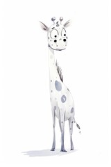 minimalist full body quirky arctic snowy giraffe isolated
