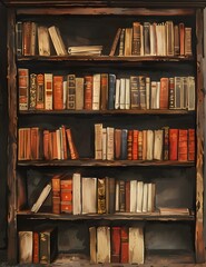 Timeless Wisdom: Antique Books on a Classic Bookshelf