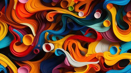 colorful animated pencils dancing twirling pattern abstract graphic poster background