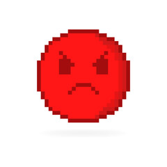 Fototapeta premium Angry emoticon icon. Red sticker of anger. Flat style. Vector icon