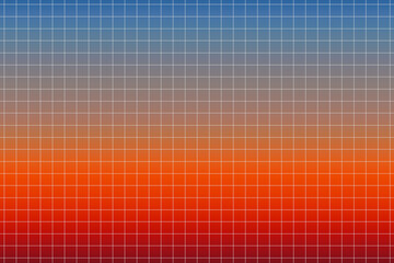 Vivid sunset orange and blue sky grid gradient pattern background
