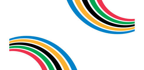 Olympic Games Abstract Background with Olympic Ring Colours. Wavy Olympic Ribbon Backdrop Wallpaper Vector. 