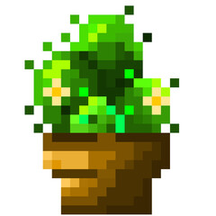 Plant pixel art - cactus in 8 bit pixel art.  