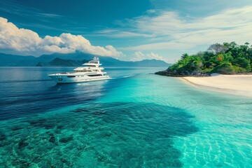 Luxury Yacht Cruising in Tropical Paradise for Exclusive Vacation Ads