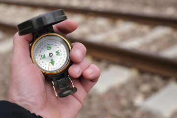 Compass in  hand