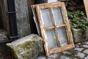 old woodwork window