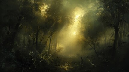 Fototapeta premium A woman's face is shown in a blurry, greenish-blueish color