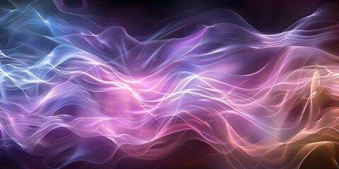 Obraz premium Dynamic D Color Splash Waves on Futuristic Rainbow Chrome Texture Backdrop. Concept Colorful Abstract, Waves, Futuristic Design, Metallic Texture