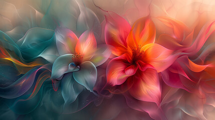 Beautiful flowers. Silk fabric. Trendy graphic design background. Wedding flower set.