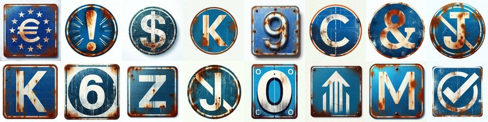 Road traffic sign Lettering Typeface. AI generated illustration