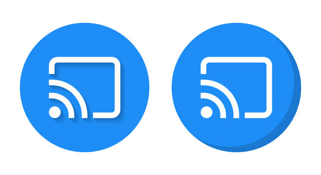 Screen cast, screencast button icon with shadow