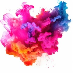 Colorful rainbow Holi paint splash color powder explosion - Generative AI