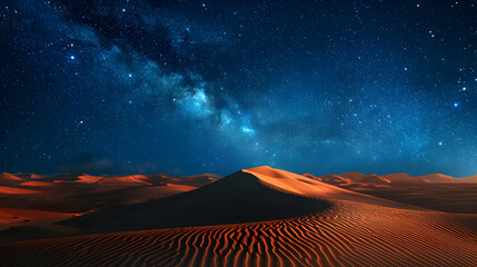 "A vast desert under a star filled sky offers a silent expansive view of the universe sparking awe and wonder"   Photo realistic as Desert Night under Starry Sky concept in Adobe S