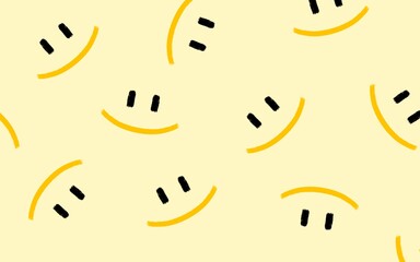 Seamless pattern with a smiling face. Emoji background. Smile line icon texture