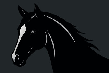 silhouette of a horse on a dark background