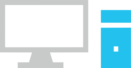 Obraz premium Desktop computer icon with neutral colors