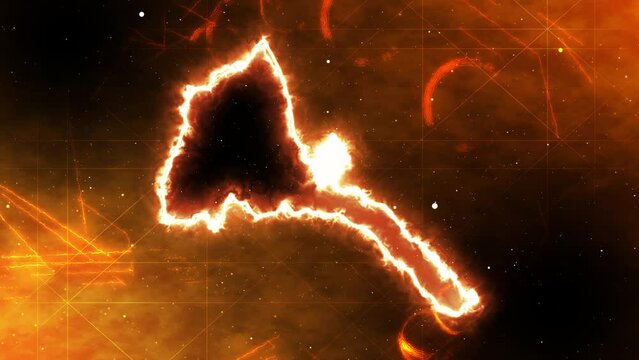 Eritrea map meets space and cosmos(style of a solar eclipse). Download this stylish video background for your project now!