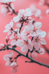 Obraz premium A pink flower with a pink background