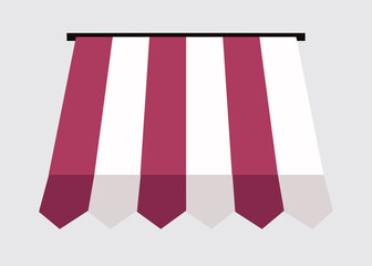 Realistic striped shop sunshade. Store awning. Roof canopy. Shop tent set. Vector illustration © Graphic Core Studio 