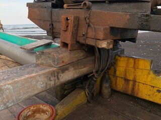 parts of traditional Indonesian fishing boats, Pakesan type, East Java, Indonesia, Asia