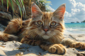 Obraz premium An elegant and majestic cat posing gracefully, showcasing its natural beauty and charming demeanor.