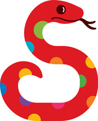 Chinese New Year 2025. Year of the Snake. Colourful snake symbol icon illustration