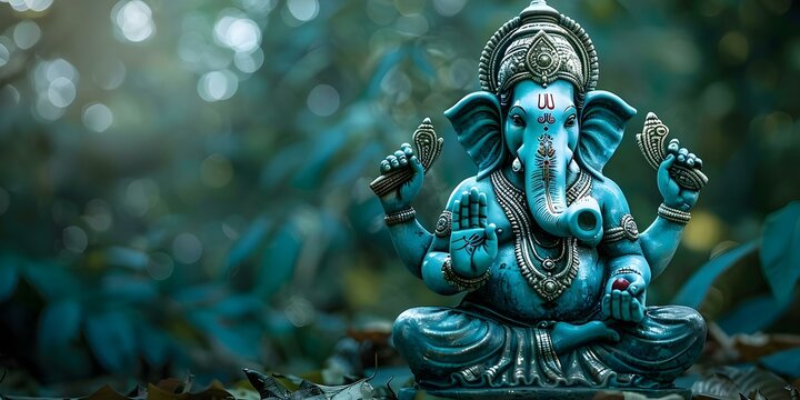 Perfect Lord Ganesha in all his glory. Concept Hindu Deity, Lord Ganesha, Elephant God, Devotion, Religious Art
