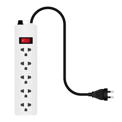 Electric Plug Socket or Power Outlet. Vector Illustration. 