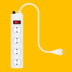 Electric Plug Socket or Power Outlet. Vector Illustration. 