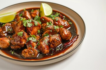 Flavorful Filipino Adobo Chicken in Elegant Ceramic Bowl