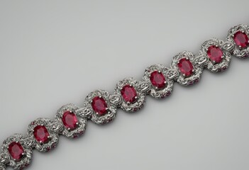 silver chain with rubies