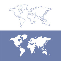 Outline map of the world in two background colors.
