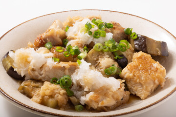 鶏肉とナスのおろしポン酢