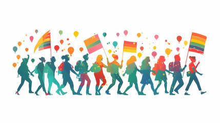 Explore LGBTQ History: Guided Tour Icons  Stories | Educational Tour Provoking Flat Design Illustration on Significant Sites