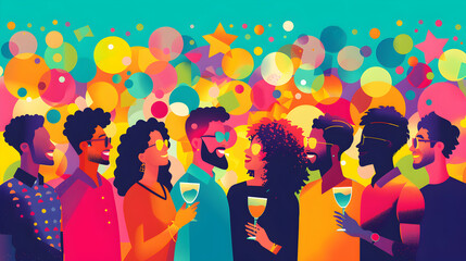 Networking Mixer for LGBTQ Professionals and Allies: Connecting, Sharing Ideas, and Fostering Growth   Flat Design Icon Concept on Adobe Stock