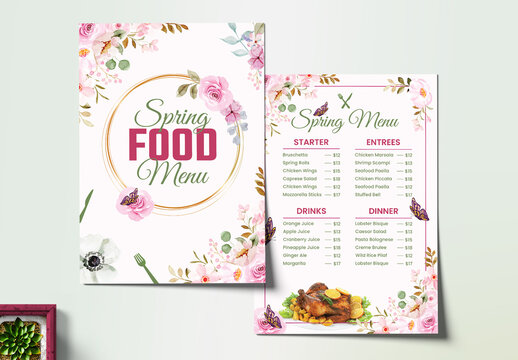 Spring Menu Layout